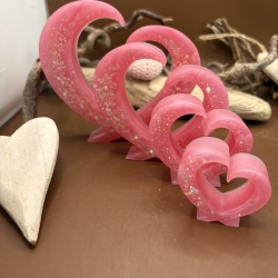 Deko Herzen Modern Rosa Glitzer Set