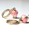 Zirkonia Creolen Blüte Charm gold Ohrringe