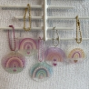 Taschenanhänger oder Deko - Pastell Regenbogen - rund 4,5 cm