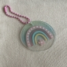 Taschenanhänger oder Deko - Pastell Regenbogen - rund 4,5 cm