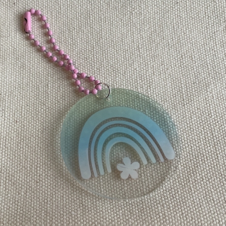 Taschenanhänger oder Deko - Pastell Regenbogen - rund 4,5 cm