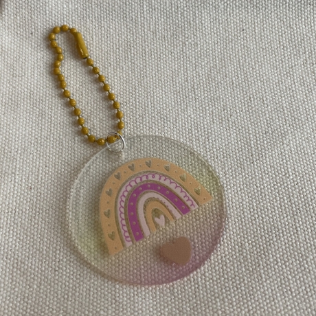 Taschenanhänger oder Deko - Pastell Regenbogen - rund 4,5 cm