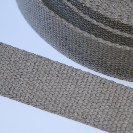 Gurtband Baumwolle recycelt 30 mm leinengrau