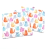 Topflappen Katzen 2er Set Baumwolle 19x19 cm –bunte Katzenmotive 