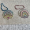 Taschenanhänger oder Deko - Pastell Regenbogen - rund 4,5 cm