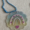 Taschenanhänger oder Deko - Pastell Regenbogen - rund 4,5 cm