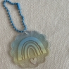 Taschenanhänger oder Deko - Pastell Regenbogen - rund 4,5 cm