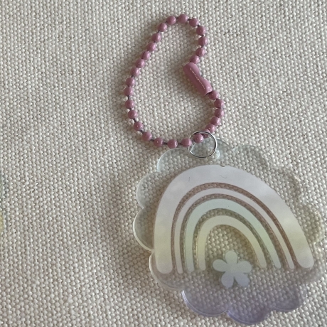 Taschenanhänger oder Deko - Pastell Regenbogen - rund 4,5 cm