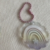 Taschenanhänger oder Deko - Pastell Regenbogen - rund 4,5 cm
