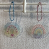 Taschenanhänger oder Deko - Pastell Regenbogen - rund 4,5 cm