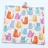Topflappen Katzen 2er Set Baumwolle 19x19 cm –bunte Katzenmotive 