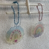 Taschenanhänger oder Deko - Pastell Regenbogen - rund 4,5 cm
