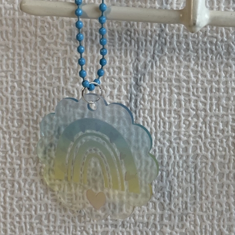 Taschenanhänger oder Deko - Pastell Regenbogen - rund 4,5 cm