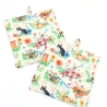 Topflappen 2er Set –  Katzen & Blumen Baumwolle Geschenk 