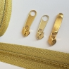 2x Zipper gold GELBgold formschön 5 mm Schiene Schieber ab 2 St.