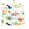 Topflappen 2er Set –  Katzen & Blumen Baumwolle Geschenk 