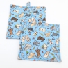2er Set Topflappen Baumwolle Comic Katzen Motiv  Geschenkidee 