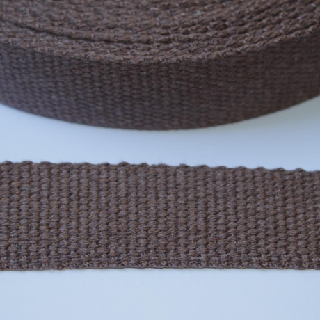 Gurtband Baumwolle recycelt 30 mm mittelbraun braun