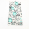 Topflappen Katzenmotiv 19x19 cm – Küchendeko Türkis Grau Geschenk