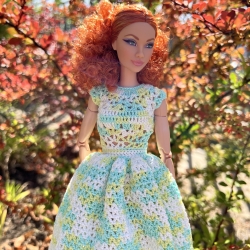 Kleid für Puppen (Barbie, Steffi), grün
