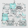 Topflappen Katzenmotiv 19x19 cm – Küchendeko Türkis Grau Geschenk