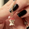 Apfel Charm Kette Herz Millefioriperle und Emaille