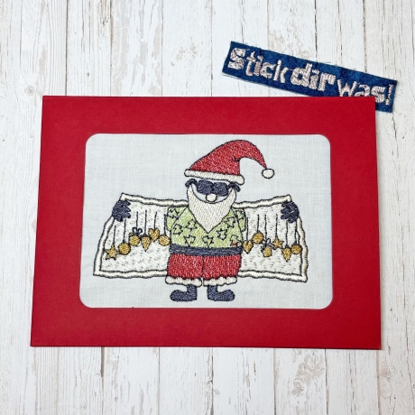 Stickdatei Kugeldealer Solo Weihnachtsmann mit Kugeln ab 10x10cm