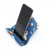 Handysitzsack Blau mit Katzenmotiv – Smartphonehalter Baumwolle