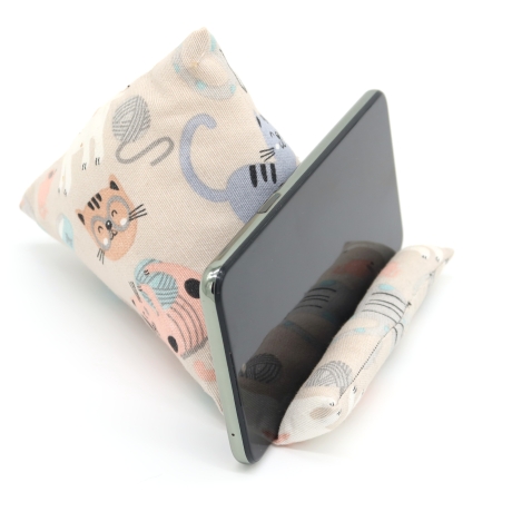 Handysitzsack Katze beige – Stabile Smartphone-Halterung 