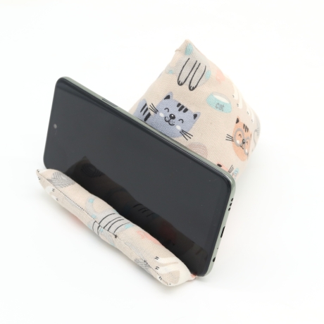 Handysitzsack Katze beige – Stabile Smartphone-Halterung 