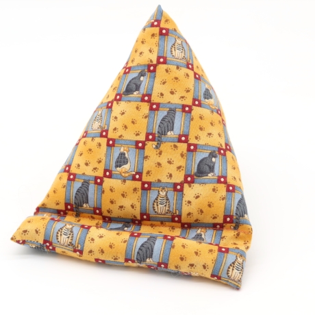 Handysitzsack Gelb mit Katzenmotiv aus Baumwolle Geschenk 