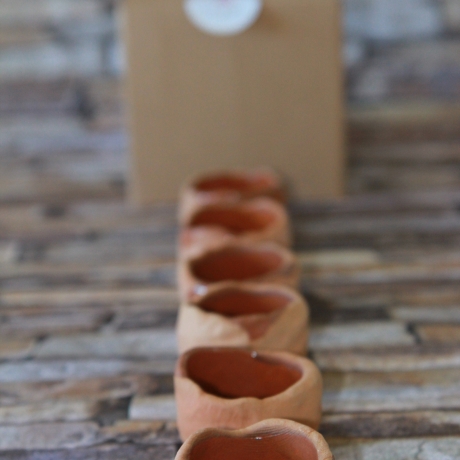 Teelichthalter/Teelicht-Schale handgemacht aus organische Ton