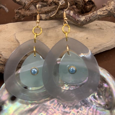     Resin Ohrringe grau/grün – Leicht & Handgemacht