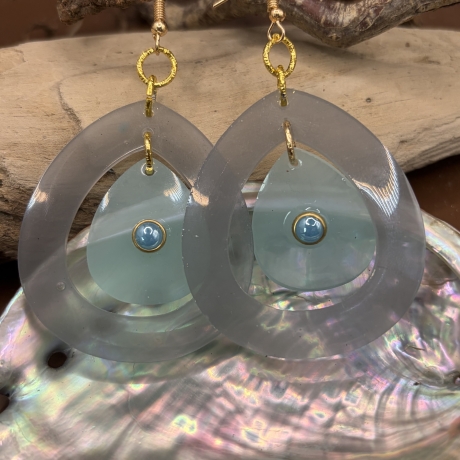     Resin Ohrringe grau/grün – Leicht & Handgemacht