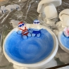 Handgemachte Schale mini Paar am Teich blau  Modeliermasse kaufen