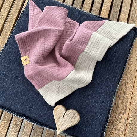 Dreieckstuch aus Musselin zum Knoten - Schal Halstuch rose/beige