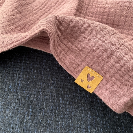 Dreieckstuch aus Musselin zum Knoten - Schal Halstuch rose/beige