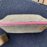Kosmetiktasche - Schminktäschen - Kulturtasche aus Wollfilz grau