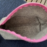 Kosmetiktasche - Schminktäschen - Kulturtasche aus Wollfilz grau