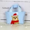 Kindertasche ~ Bär mit Weihnachtsmütze | Wendetasche