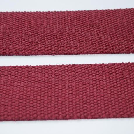 Gurtband Baumwolle 40 mm weinrot - grobe Struktur bordeaux