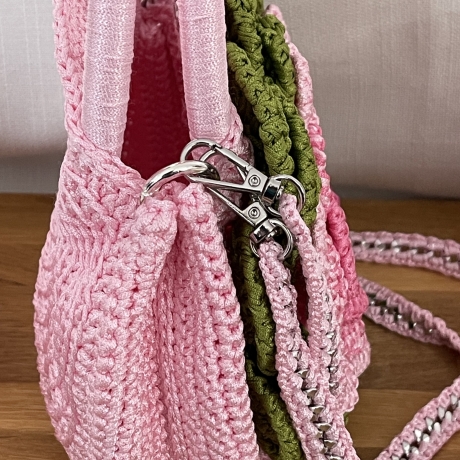 Tasche Häkeltasche Umhängetasche Trachtentasche rosa grün