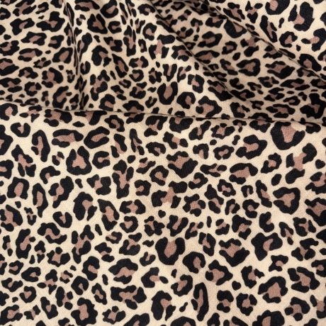 Musselin Leo beige braun Double Slub Meltem Swafing