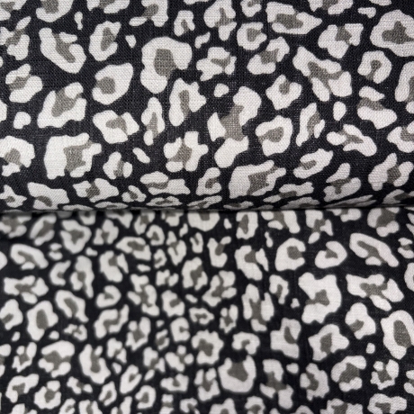 Musselin Leo grau schwarz Double Slub Meltem Swafing