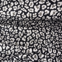 Musselin Leo grau schwarz Double Slub Meltem Swafing