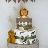 Windeltorte Safari in gelb und grün zur Babyparty oder Geburt