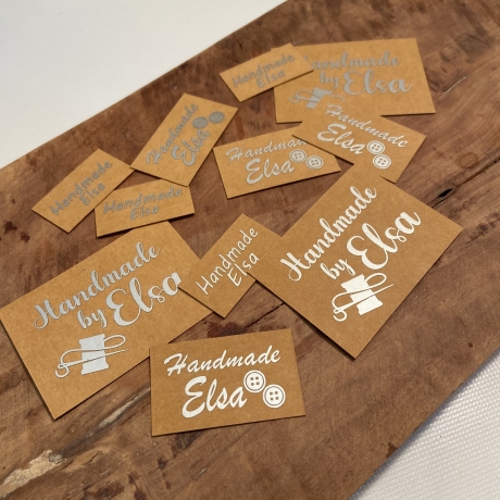 Labels zum Aufnähen SnapPap veganes Leder mit Handmade Plott