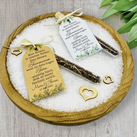 Edles Gastgeschenk Hochzeit mit Blumensamen, Hochzeitsgeschenk