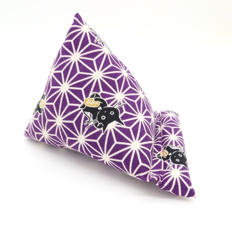 Handysitzsack Violett Katze Baumwolle, Geschenk für Katzenfans