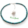 Edelstein Kette Chrysokoll grün blau Collier Perlenkette